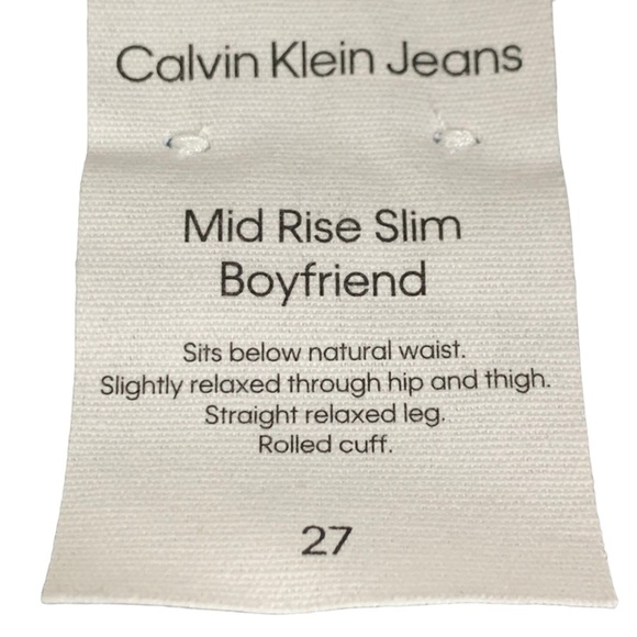 Calvin Klein New Distressed Mid Rise Boyfriend Jeans Size 27 Roll Up or Down - Picture 10 of 10